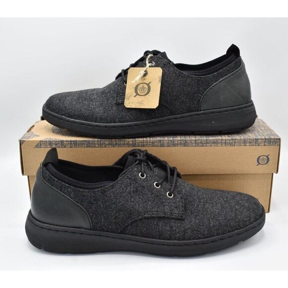 Born Mens Size Marcus Dark Grey Wool Fabric Lace Up Casual Shoes